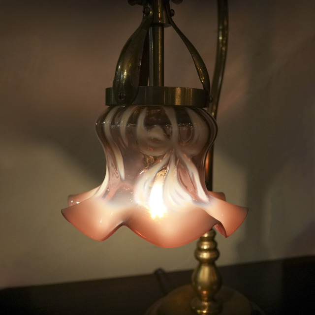 ヴァセリンガラス 真鍮 ヴァセリンテーブルランプ ECJPKK-0006