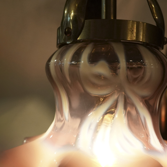 ヴァセリンガラス 真鍮 ヴァセリンテーブルランプ ECJPKK-0006