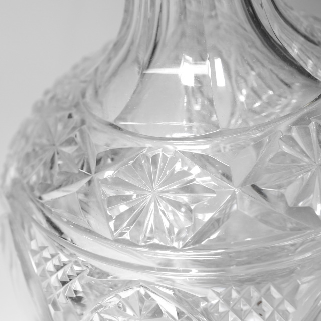 フランス 1900年代初頭 クリスタルガラス Baccarat バカラ  サービス""U""のデキャンタ? グラスセット ECJPOF0001