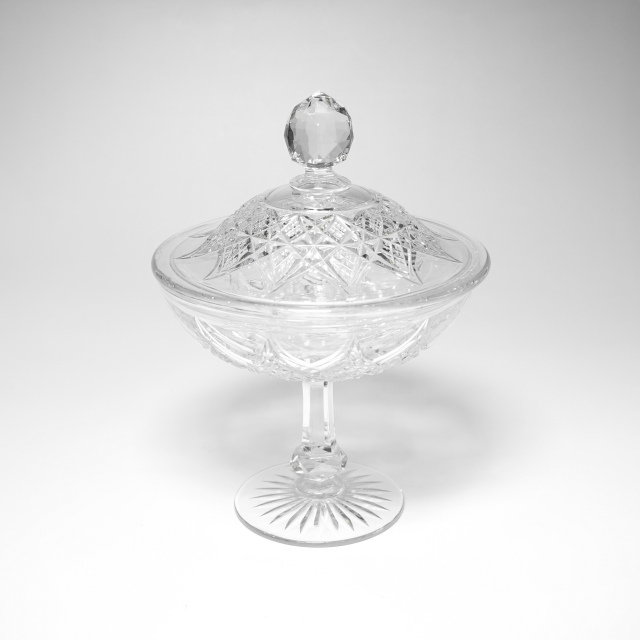 フランス 1970年代 クリスタルガラス Baccarat バカラ  コルベール/COLBERT 蓋付きキャンディボックス ECJPOF0004