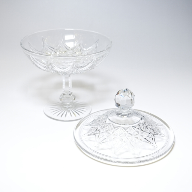 フランス 1970年代 クリスタルガラス Baccarat バカラ  コルベール/COLBERT 蓋付きキャンディボックス ECJPOF0004