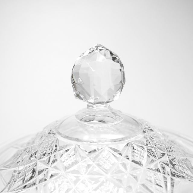 フランス 1970年代 クリスタルガラス Baccarat バカラ  コルベール/COLBERT 蓋付きキャンディボックス ECJPOF0004