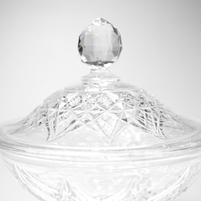 フランス 1970年代 クリスタルガラス Baccarat バカラ  コルベール/COLBERT 蓋付きキャンディボックス ECJPOF0004