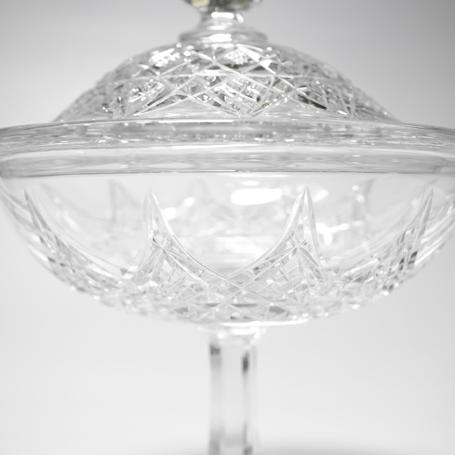 フランス 1970年代 クリスタルガラス Baccarat バカラ  コルベール/COLBERT 蓋付きキャンディボックス ECJPOF0004