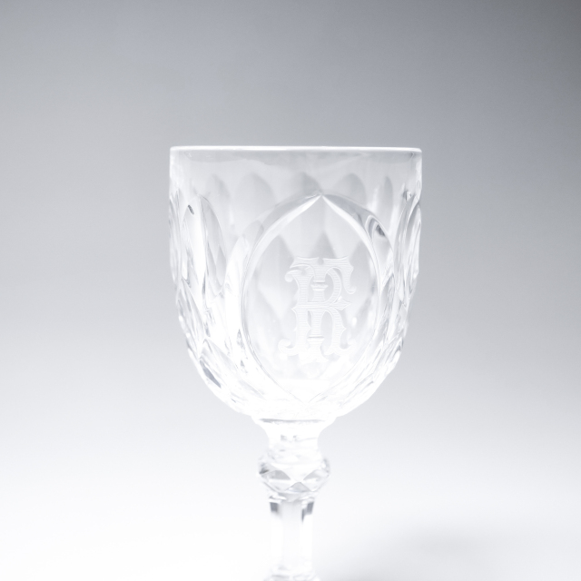 フランス 1940年代 クリスタルガラス Baccarat バカラ  35番のリキュールグラス エリゼ宮使用 ECJPOF0005