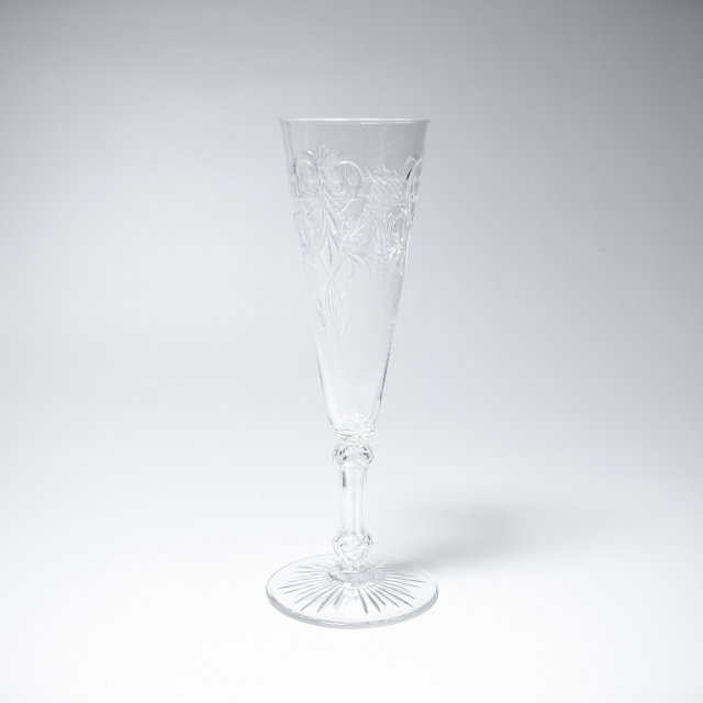 フランス 1900年代 クリスタルガラス Baccarat バカラ  マレンヌ/MARENNES シャンパンフルート ECJPOF0006