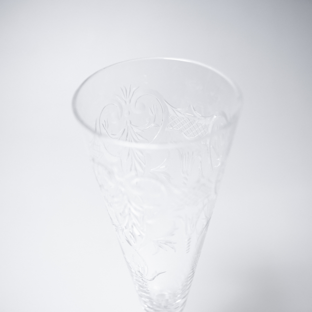 フランス 1900年代 クリスタルガラス Baccarat バカラ  マレンヌ/MARENNES シャンパンフルート ECJPOF0006