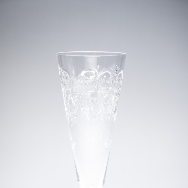 フランス 1900年代 クリスタルガラス Baccarat バカラ  マレンヌ/MARENNES シャンパンフルート ECJPOF0006