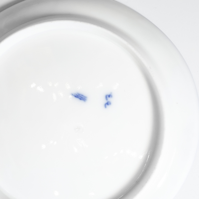 フランス 19世紀中期 磁器 Royal Copenhagen ロイヤルコペンハーゲン - 蝙蝠の縁取り・染付紅茶碗皿 ECJPOF0017