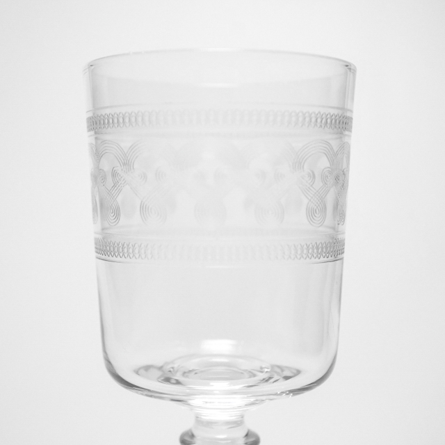 フランス 1900年代 クリスタルガラス Baccarat バカラ  アヤメ様式ワイングラス ECJPOF0029