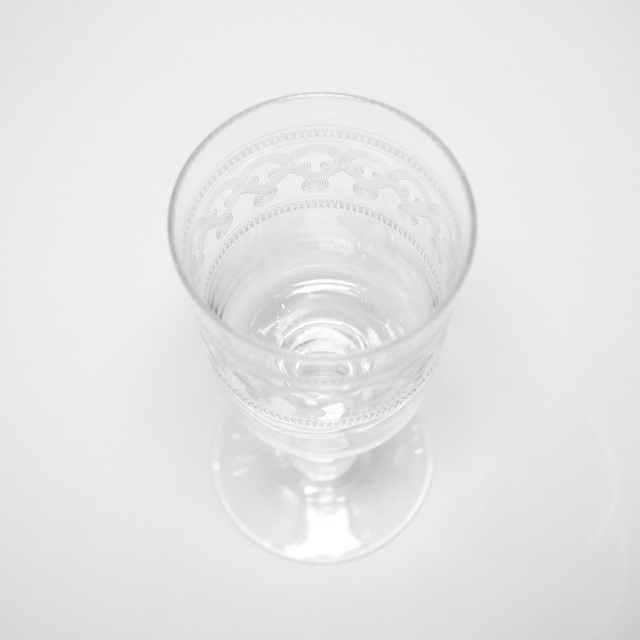 フランス 1900年代 クリスタルガラス Baccarat バカラ  アヤメ様式ワイングラス ECJPOF0029