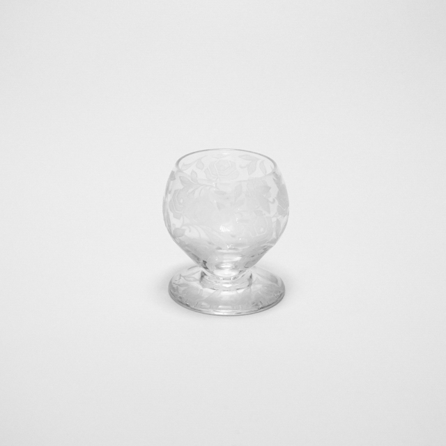 フランス 1930年代 クリスタルガラス Baccarat バカラ  フォントネ・オー・ローズ【アールデコの薔薇グラス】 ECJPOF0039