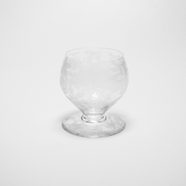 フランス 1930年代 クリスタルガラス Baccarat バカラ  フォントネ・オー・ローズ【アールデコの薔薇グラス】 ECJPOF0041