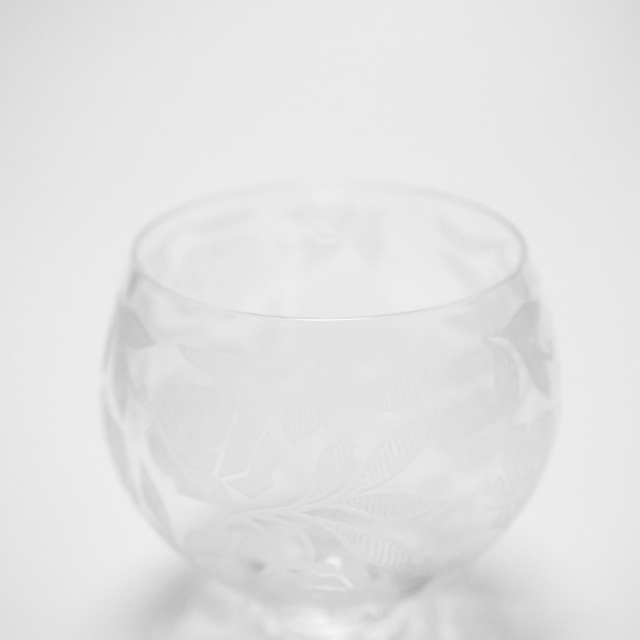 フランス 1930年代 クリスタルガラス Baccarat バカラ  フォントネ・オー・ローズ【アールデコの薔薇グラス】 ECJPOF0041