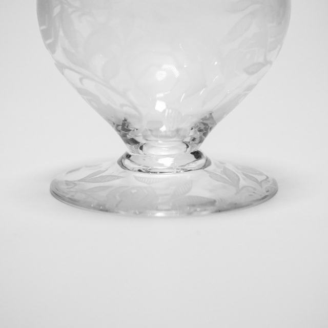 フランス 1930年代 クリスタルガラス Baccarat バカラ  フォントネ・オー・ローズ【アールデコの薔薇グラス】 ECJPOF0041