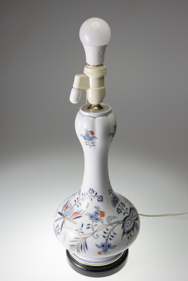 ドイツ 2000年代 磁器 Meissen マイセン スタンドランプ ブルー