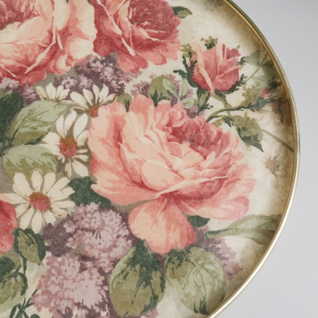 レトロ◇KESWICK TRAYS◇グラスファイバー◇薔薇◇特大トレイ◇イ