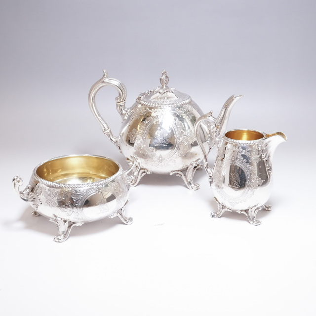 イギリス 1863年 シルバー 純銀製ティーサービス3点 ECJPTD0002