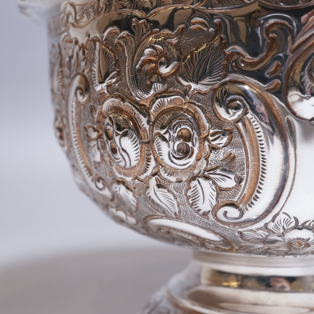 イギリス 1903年 シルバー 純銀製花紋ローズボウル 