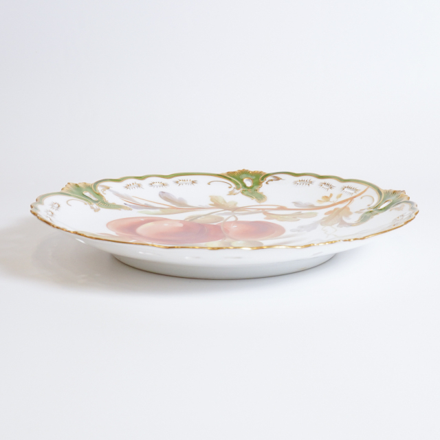 ドイツ 1890年代 磁器 NYMPHENBURG ニンフェンブルク 果実紋プレート(桃) ECJPTD0025