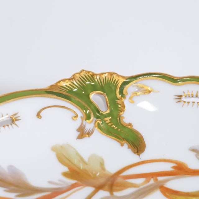 ドイツ 1890年代 磁器 NYMPHENBURG ニンフェンブルク 果実紋プレート(桃) ECJPTD0025