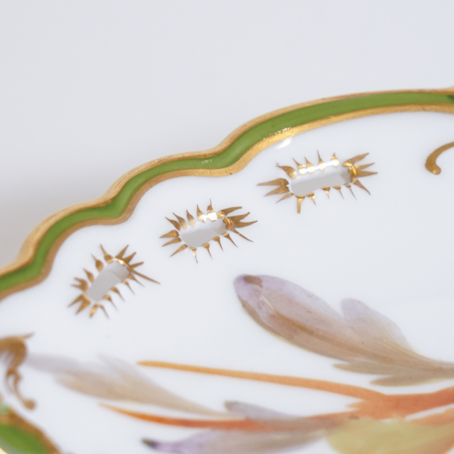 ドイツ 1890年代 磁器 NYMPHENBURG ニンフェンブルク 果実紋プレート(桃) ECJPTD0025