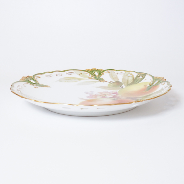 ドイツ 1890年代 磁器 NYMPHENBURG ニンフェンブルク 果実紋プレート ECJPTD0026