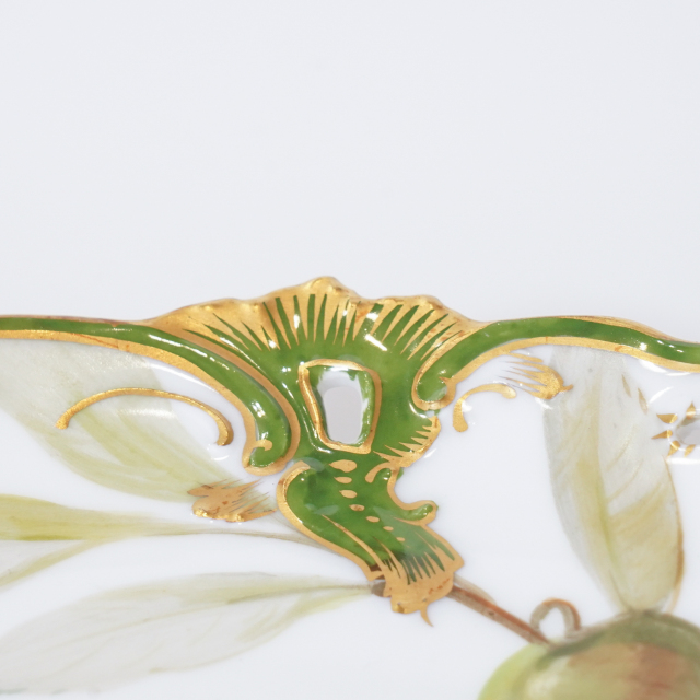 ドイツ 1890年代 磁器 NYMPHENBURG ニンフェンブルク 果実紋プレート ECJPTD0026