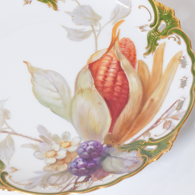 ニンフェンブルグ　アンティーク　ストライプと花束のトリオ ニンフェンブルグ アンティーク ストライプと花束のトリオ