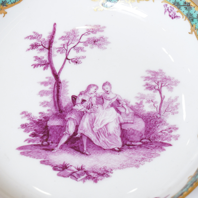 ドイツ 1750年代 磁器 MEISSEN マイセン ワトー紋カップ&ソーサー ECJPTD0029