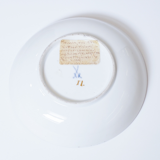 ドイツ 1750年代 磁器 MEISSEN マイセン ワトー紋カップ&ソーサー ECJPTD0029