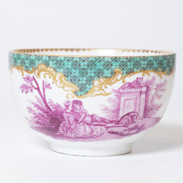 ドイツ 1750年代 磁器 MEISSEN マイセン ワトー紋カップ&ソーサー ECJPTD0029