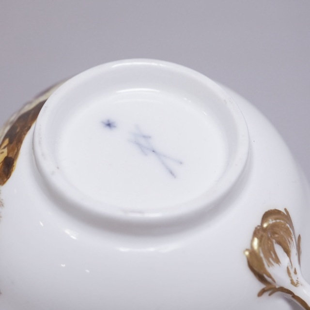 ドイツ 1880年代 磁器 MEISSEN マイセン 人物紋カップ＆ソーサ? ECJPTD0046
