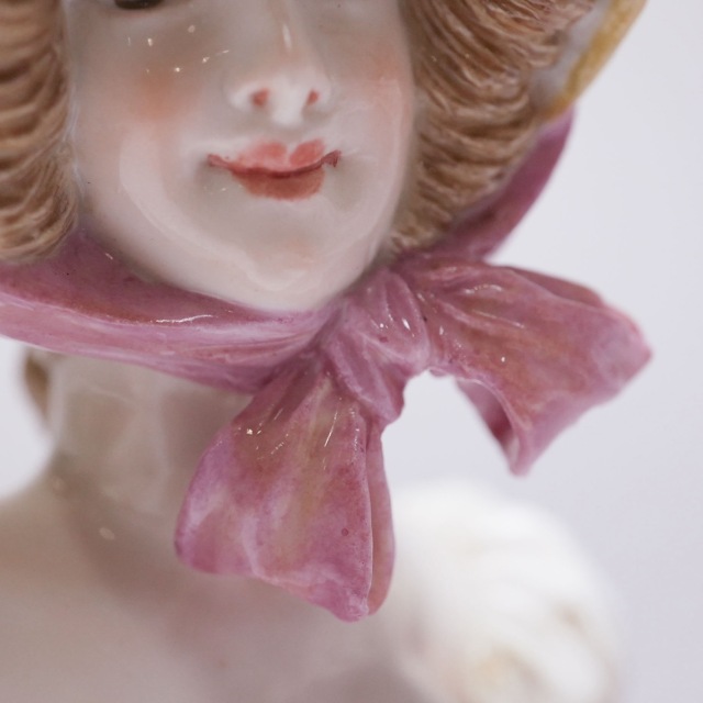 ドイツ 1880年代 磁器 MEISSEN マイセン 貴婦人オブジェ ECJPTD0054