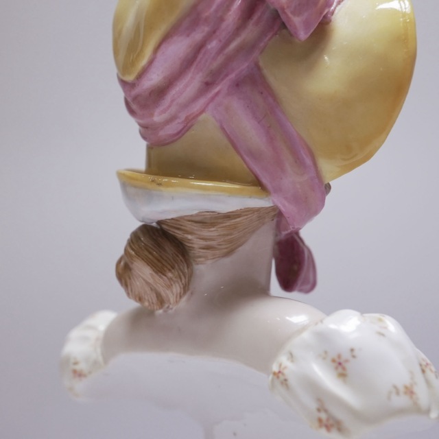 ドイツ 1880年代 磁器 MEISSEN マイセン 貴婦人オブジェ ECJPTD0054