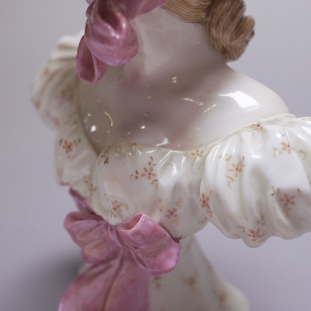 ドイツ 1880年代 磁器 MEISSEN マイセン 貴婦人オブジェ ECJPTD0054