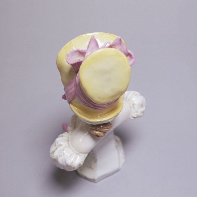 ドイツ 1880年代 磁器 MEISSEN マイセン 貴婦人オブジェ ECJPTD0054