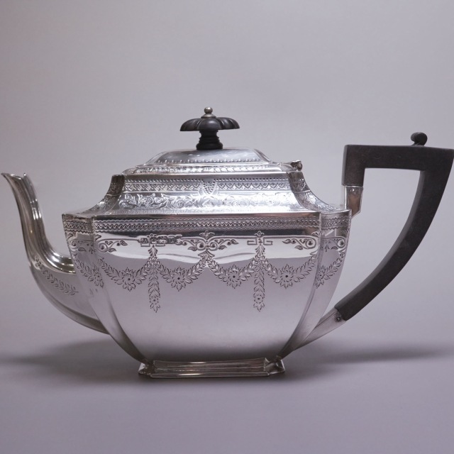 イギリス 1880年代 シルバー ティーサービス4点 ECJPTD0055