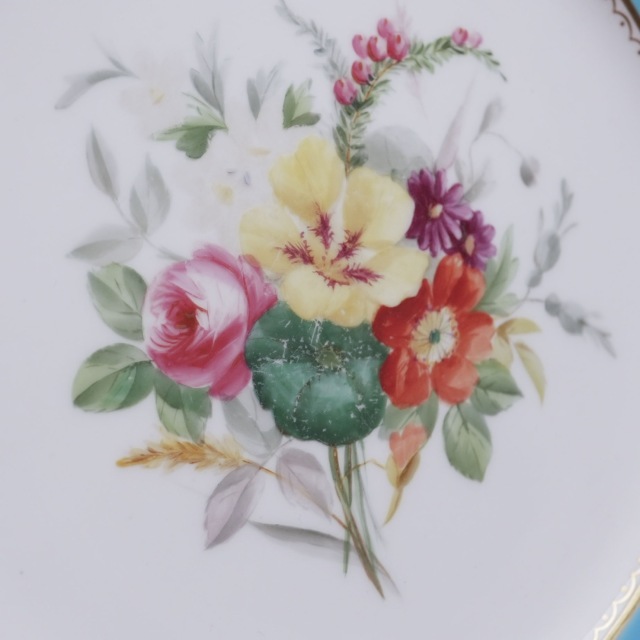 イギリス 1850年代 磁器 Minton ミントン 花紋プレート ECJPTD0057