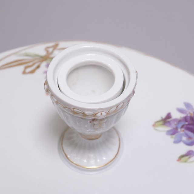 ドイツ 1880年代 磁器 MEISSEN マイセン スミレ紋インク壺 ECJPTD0059
