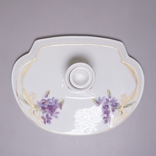 ドイツ 1880年代 磁器 MEISSEN マイセン スミレ紋インク壺 ECJPTD0059