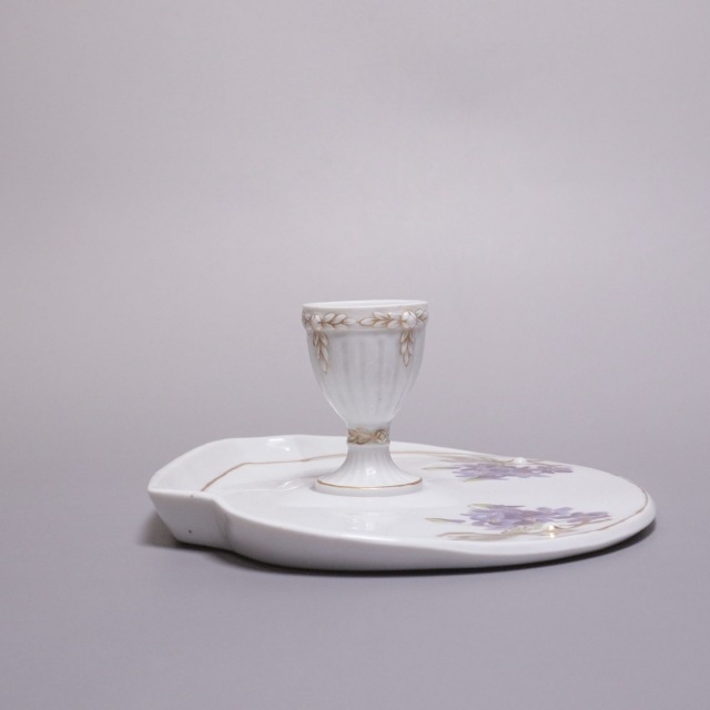 ドイツ 1880年代 磁器 MEISSEN マイセン スミレ紋インク壺