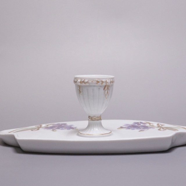 ドイツ 1880年代 磁器 MEISSEN マイセン スミレ紋インク壺 ECJPTD0059