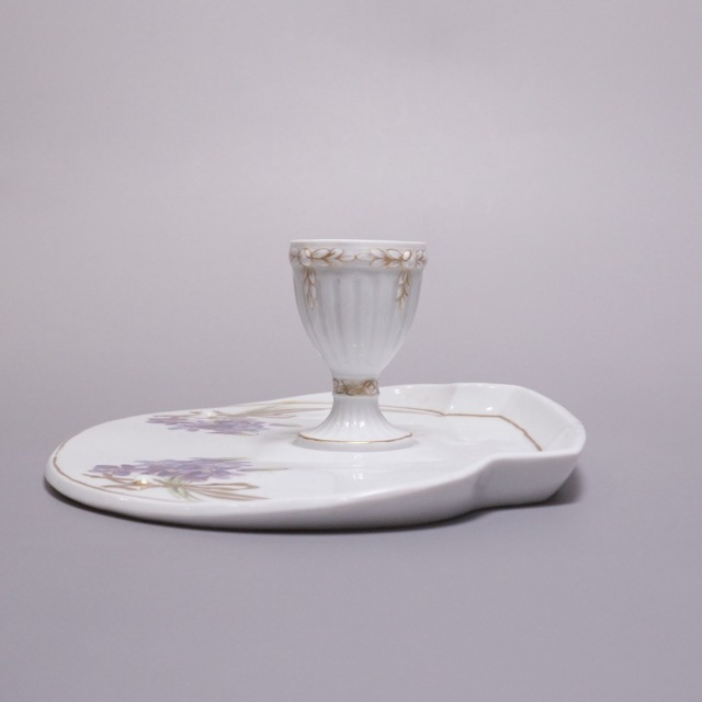 ドイツ 1880年代 磁器 MEISSEN マイセン スミレ紋インク壺 ECJPTD0059