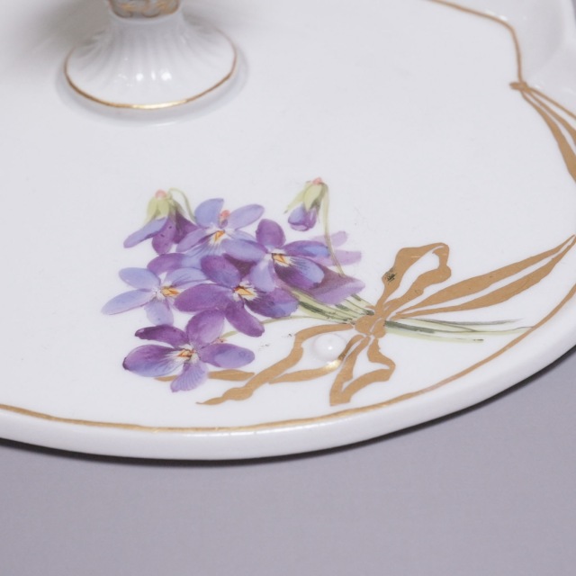 ドイツ 1880年代 磁器 MEISSEN マイセン スミレ紋インク壺 ECJPTD0059