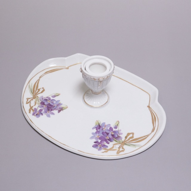 ドイツ 1880年代 磁器 MEISSEN マイセン スミレ紋インク壺