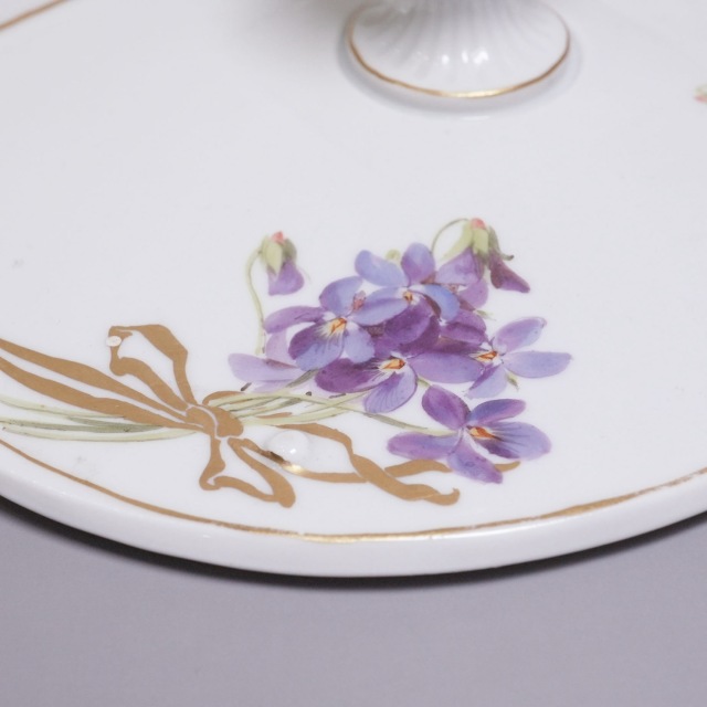 ドイツ 1880年代 磁器 MEISSEN マイセン スミレ紋インク壺 ECJPTD0059