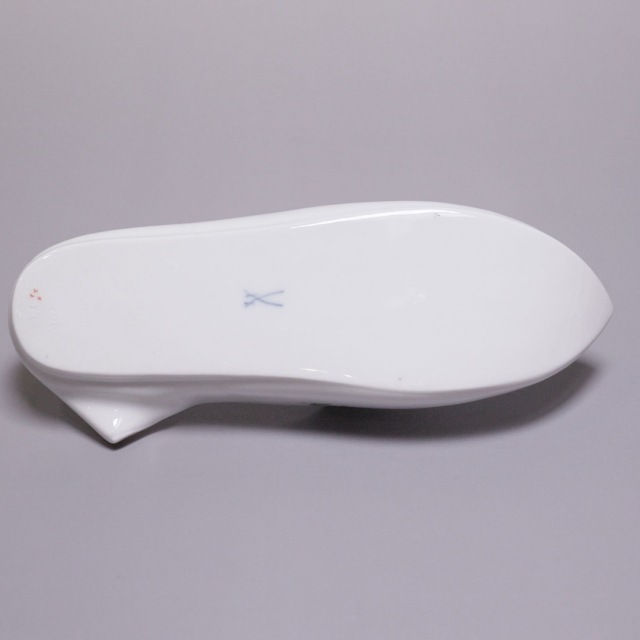 ドイツ 1880年代 磁器 MEISSEN マイセン 小花スリッパオブジェ ECJPTD0060