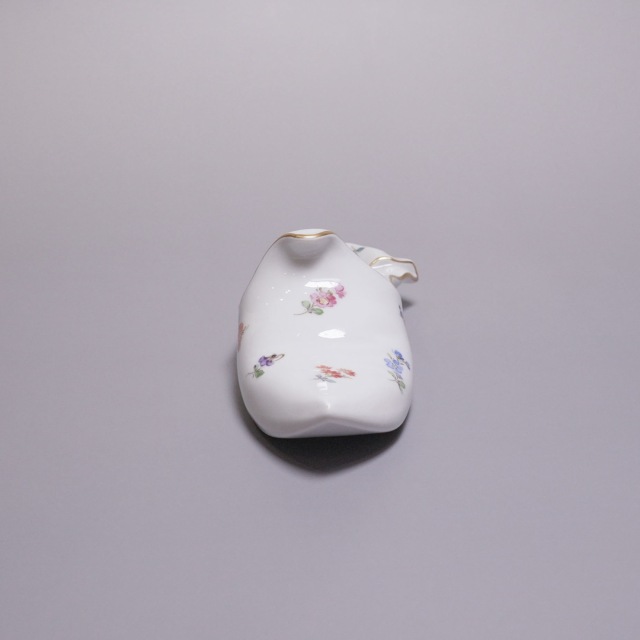 ドイツ 1880年代 磁器 MEISSEN マイセン 小花スリッパオブジェ ECJPTD0060