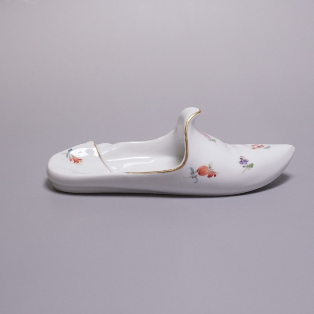 ドイツ 1880年代 磁器 MEISSEN マイセン 小花スリッパオブジェ ECJPTD0060
